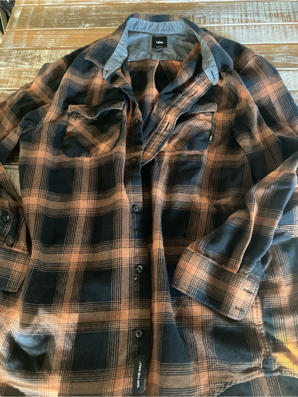 Vans Men's Black & Brown Plaid Shirt Jacket